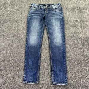 Silver Jeans Jeans Womens W29/L31 Blue Elyse Mid Skinny Stretch Denim Medium